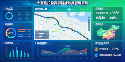 大型马拉松赛事智能数据管理系统界面展示